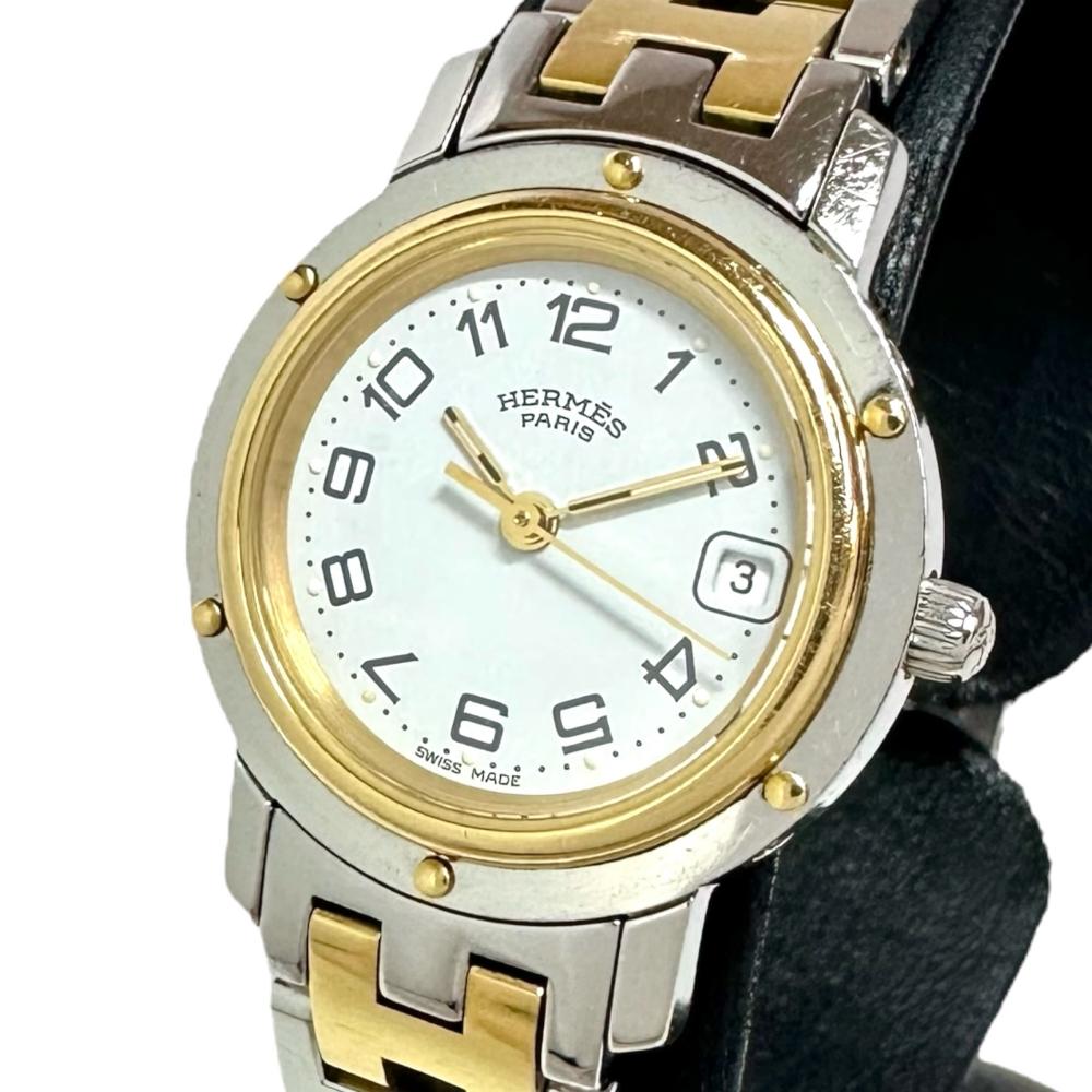 Hermes Clipper Watch, Stainless Steel, Gold Tone, Quartz Hermès Gold Plated Steel Watch Cl4.220 Clipper | Quartz  main image 4