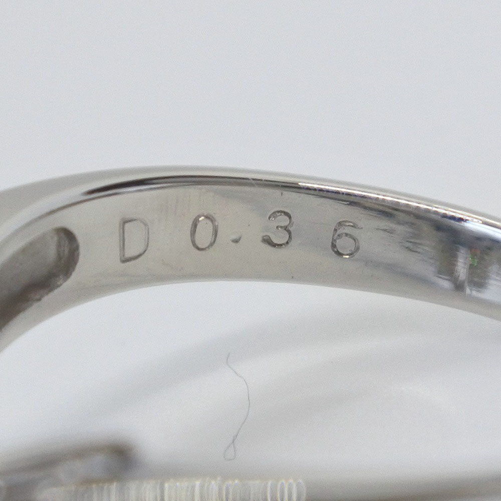 V字 Pt900プラチナ×ダイヤモンド 9.5号 D0.36 レディース リング・指輪