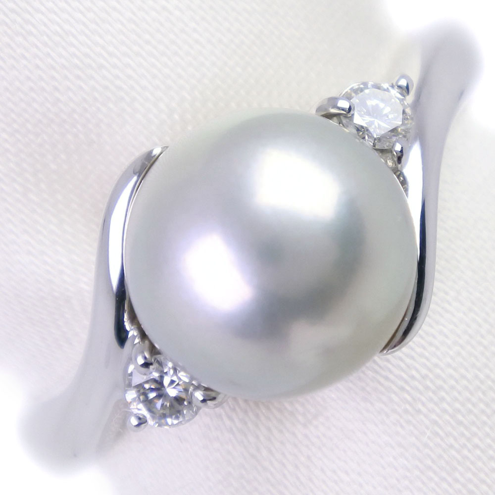 真珠9ｍｍ Pt900プラチナ×パール×ダイヤモンド 12号 0.11 レディース ...