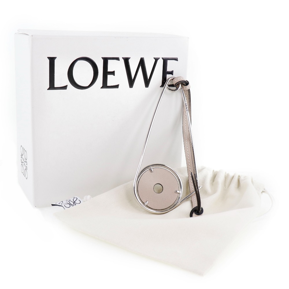 LOEWE】ロエベ メカノ バッグチャーム レザー グレー レディース