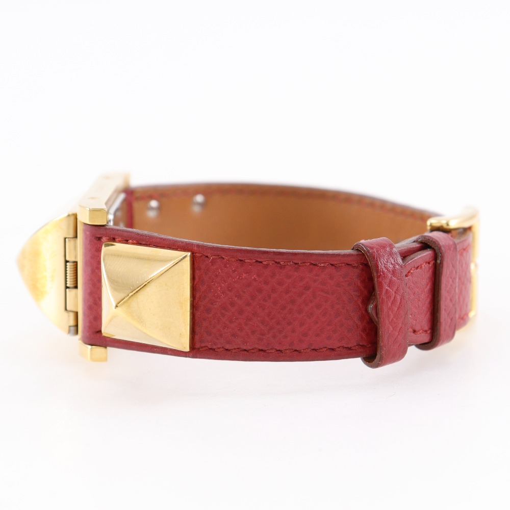 HERMES Medor Watches WhiteDial Plated Gold/leather Quartz Analog display Women Hermès HERMES Medor Wrist Watch ME1.201 Quartz Gold Plated  main image 2