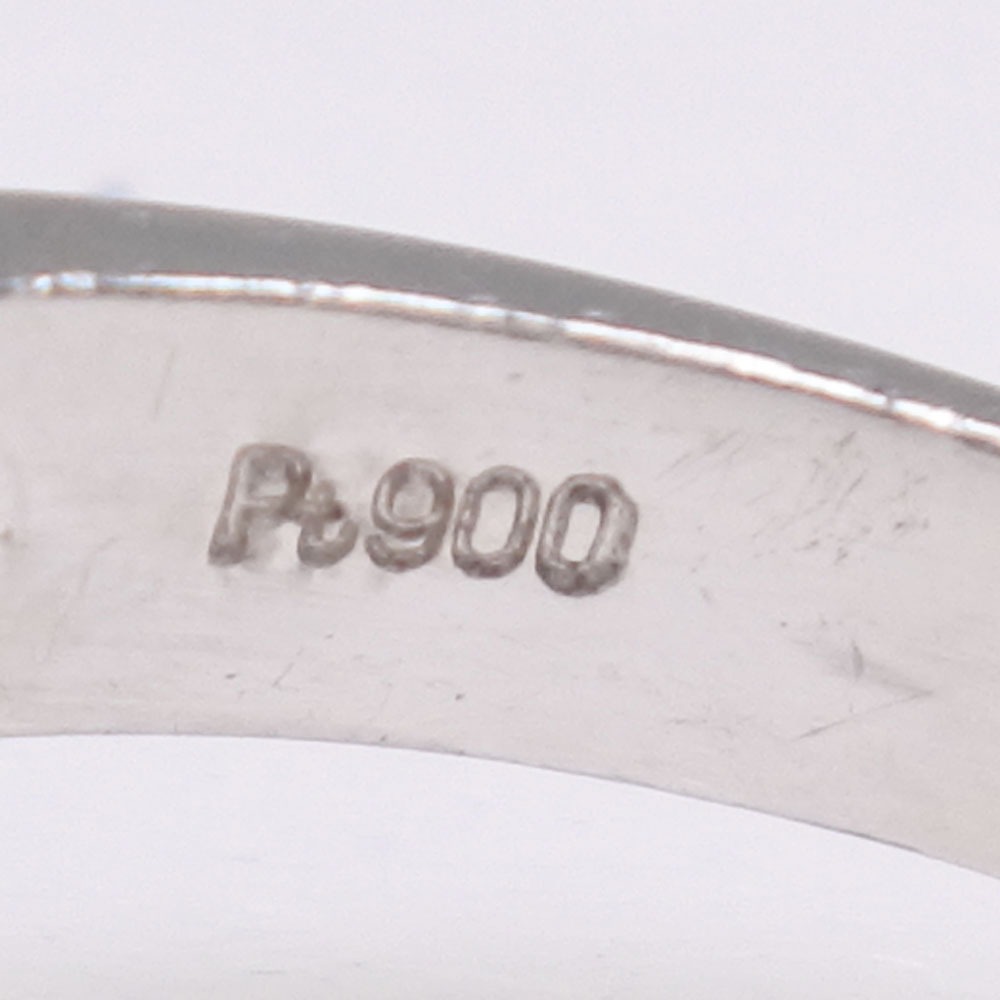 Pt900プラチナ×エメラルド×ダイヤモンド 13号 E0.55 D0.28 レディース リング・指輪