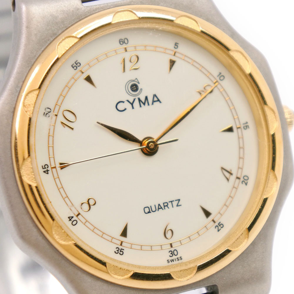 CYMA】シーマ 703 ステンレススチール ゴールド クオーツ レディース 白文字盤 腕時計【中古】 CYMA USED/古着（デジタル腕時計）｜ CYMAのUSED/古着通販サイト SMASELL（スマセル）