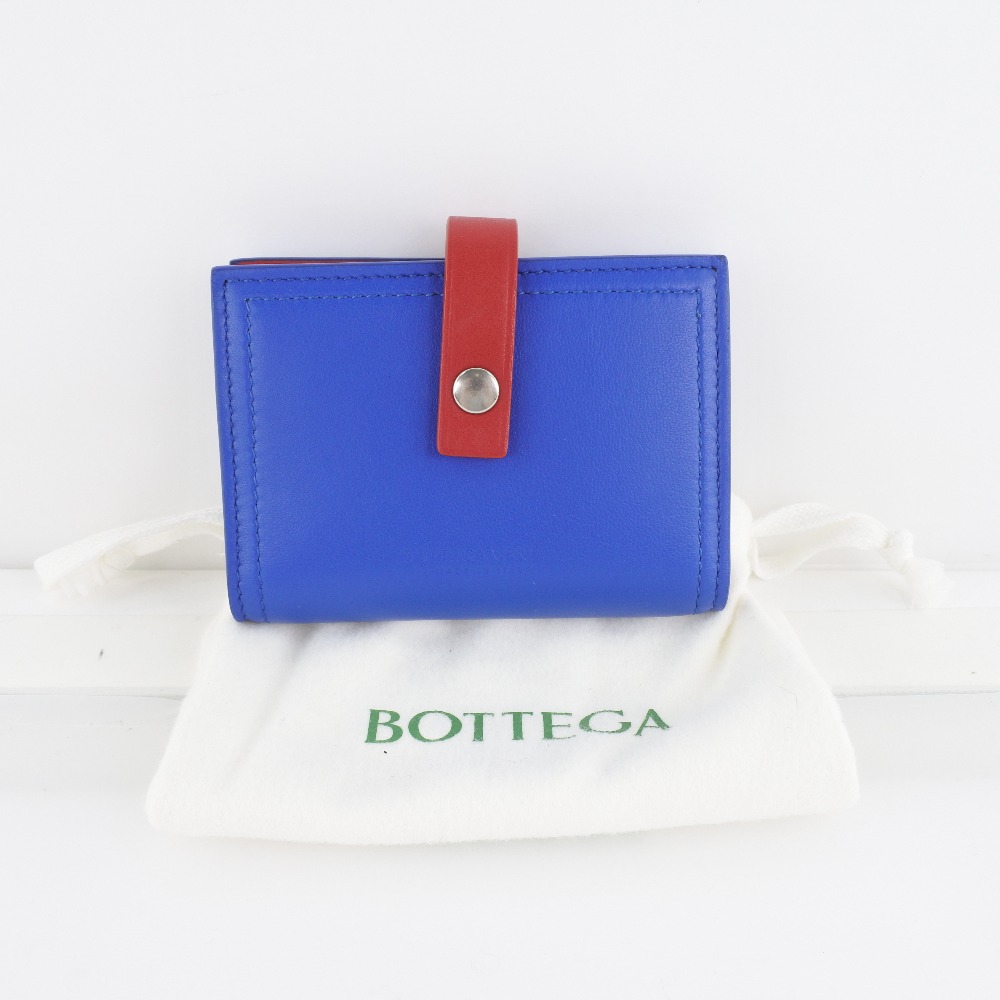 BOTTEGAVENETA】ボッテガヴェネタ バイカラー ラムスキン 青 ユニ