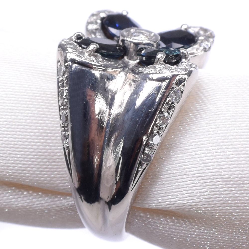 サファイア Pt900プラチナ×ダイヤモンド 11.5号 サファイアブルー レディース リング・指輪