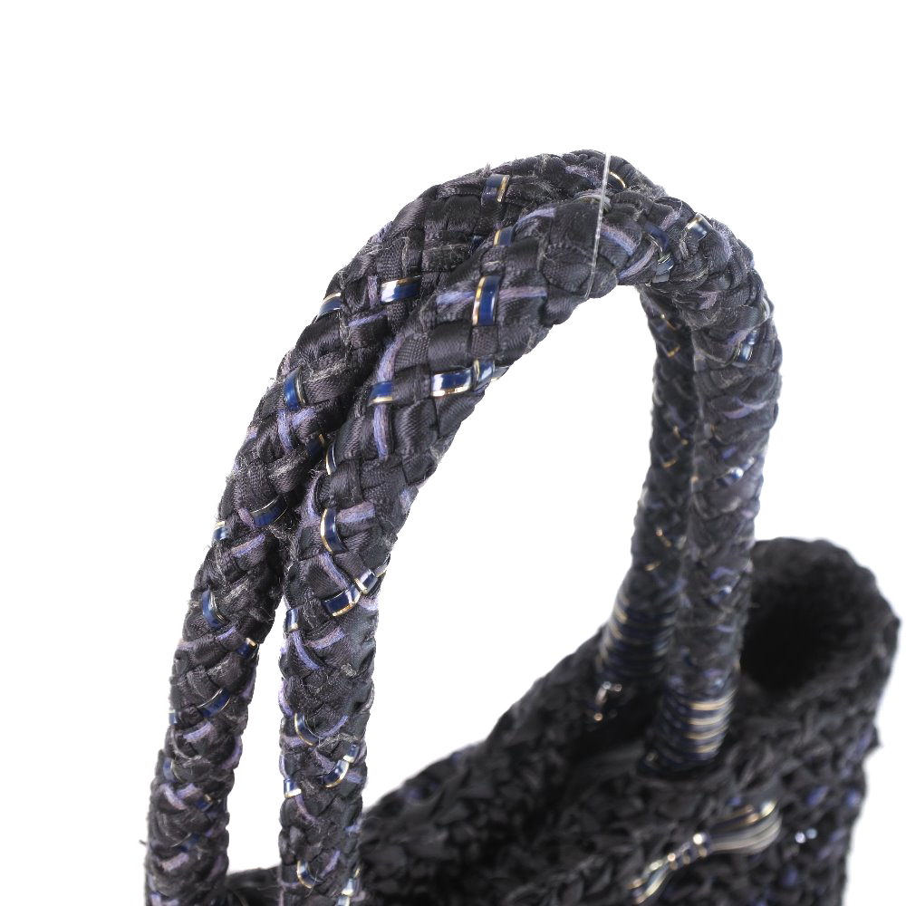 【ANTEPRIMA】アンテプリマ 編み込み リボン ワイヤーコード 黒 レディース ハンドバッグ