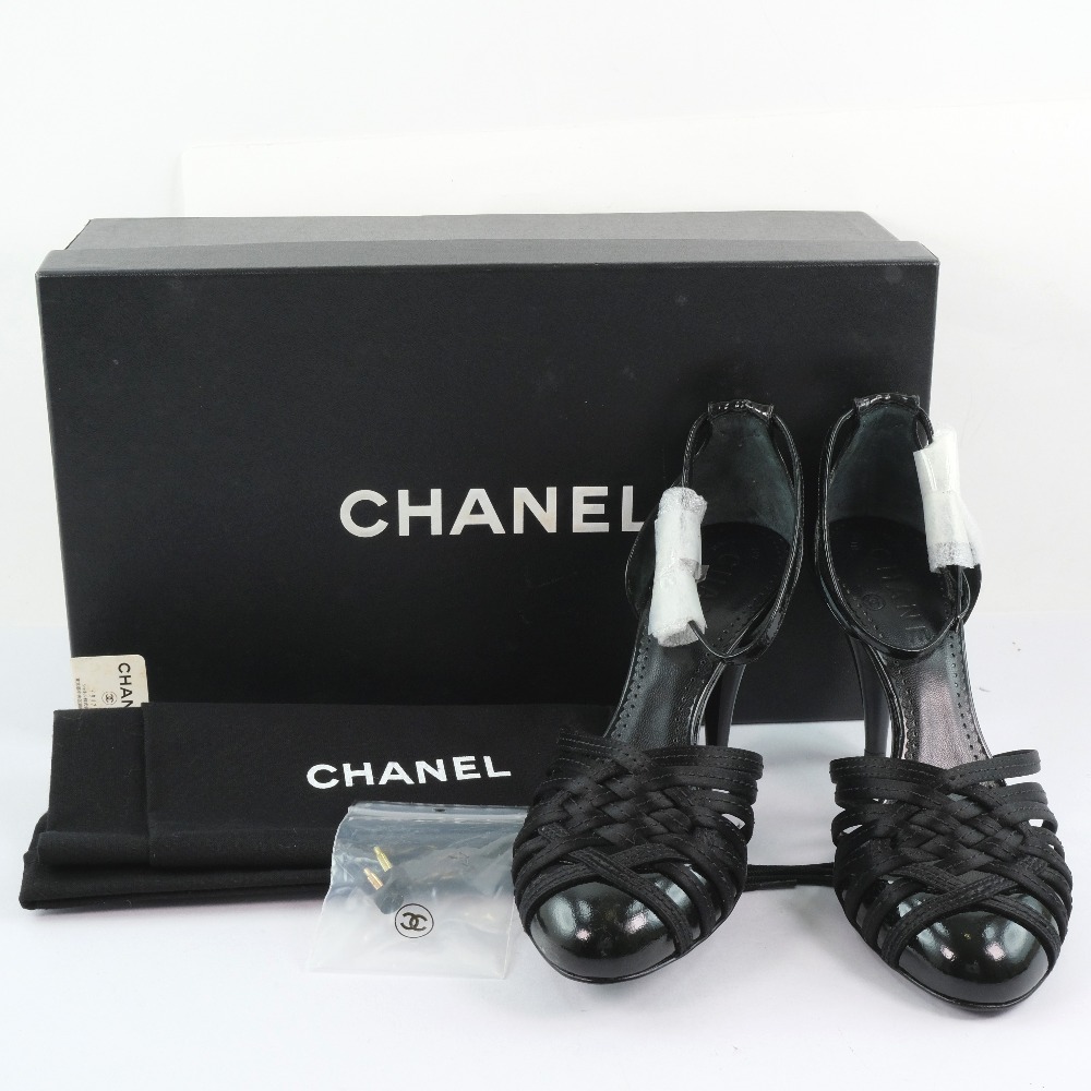 CHANEL】シャネル 05C G24491Y01018 パテントレザー×サテン 黒 ...