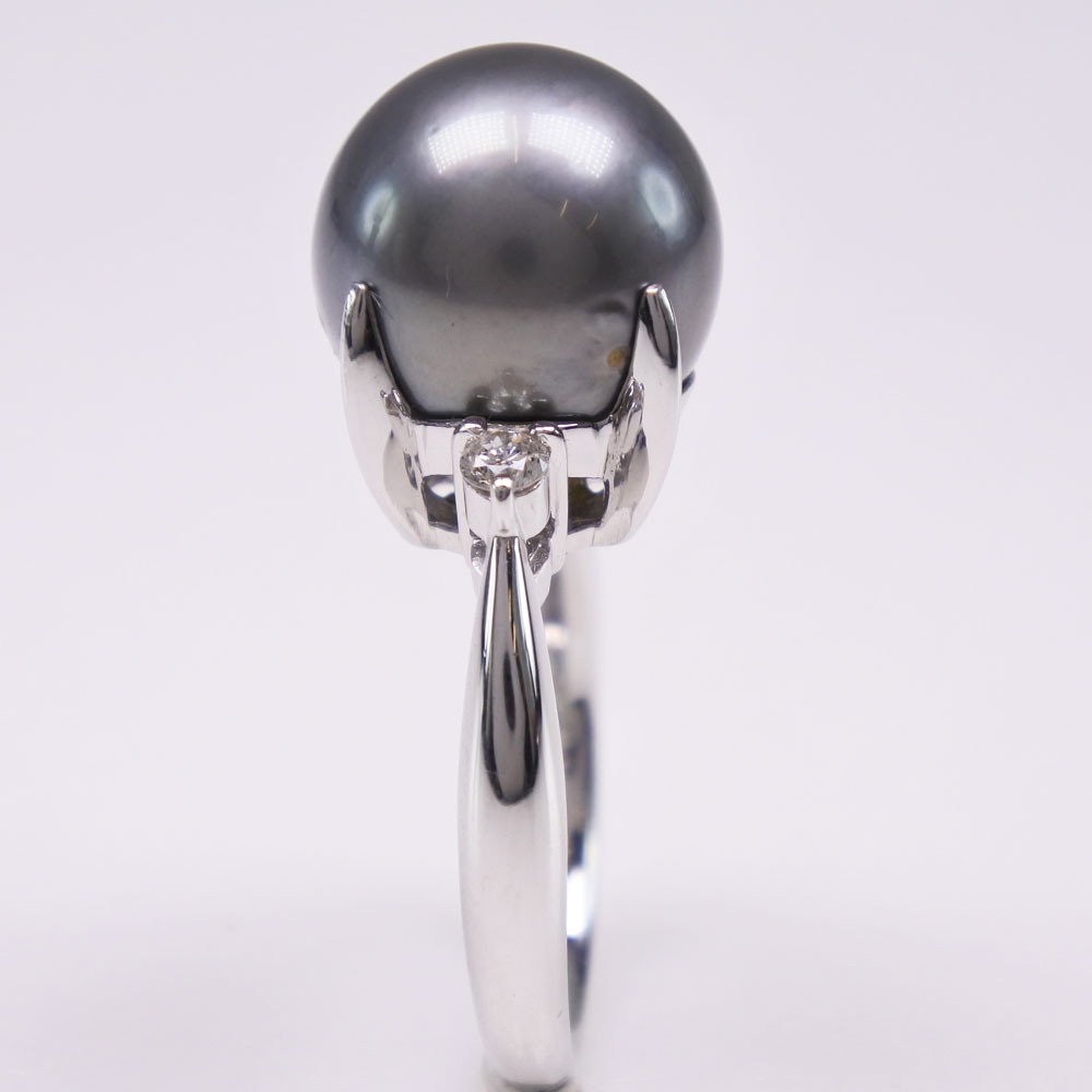 真珠11.5 ｍｍ Pt900プラチナ×ブラックパール（黒蝶真珠 ...