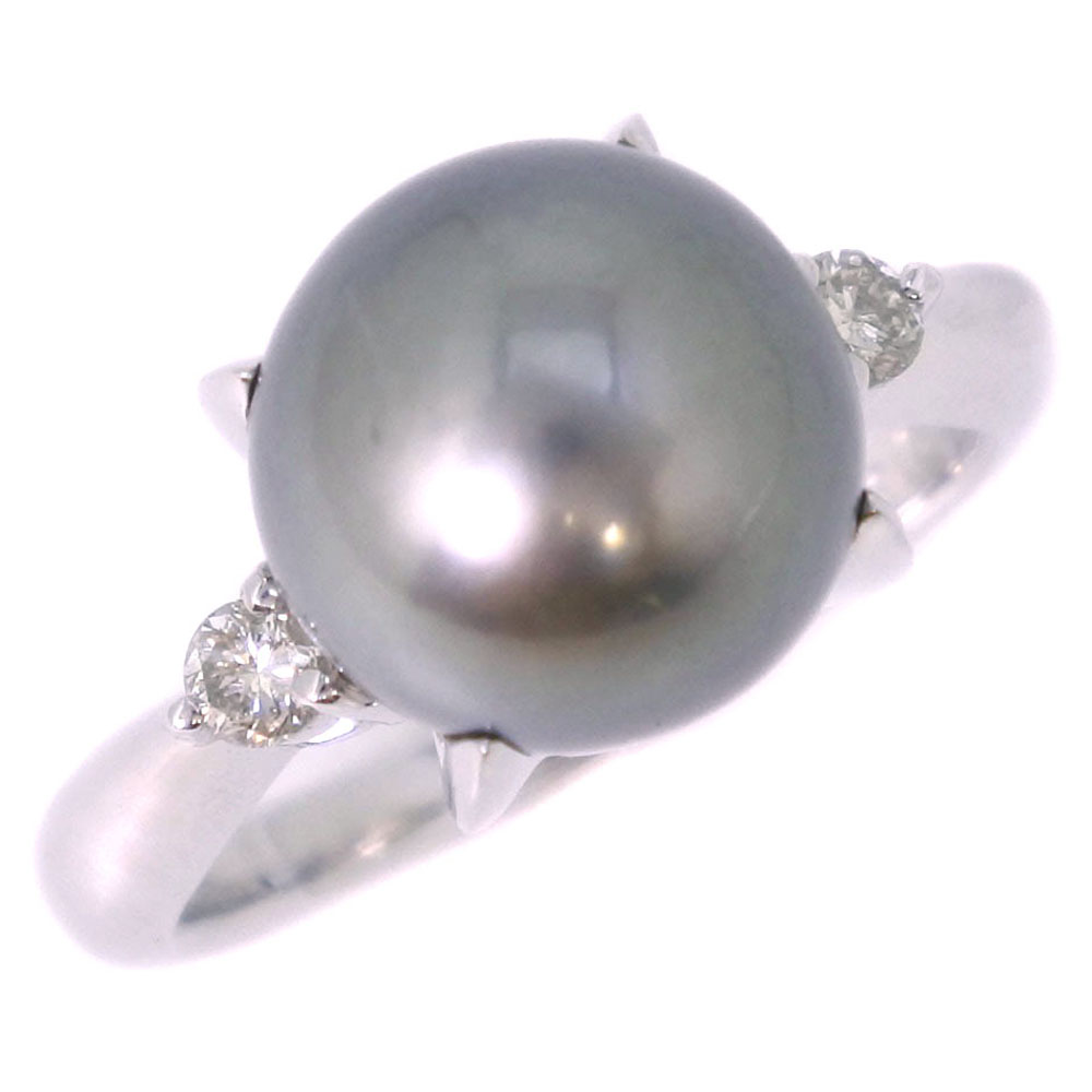 真珠10.5 ｍｍ Pt900プラチナ×ブラックパール（黒蝶真珠