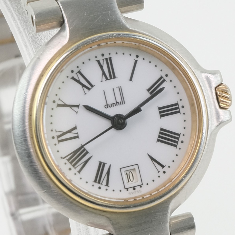 【Dunhill】ダンヒル ミレニアム ステンレススチール クオーツ レディース 白文字盤 腕時計【中古】