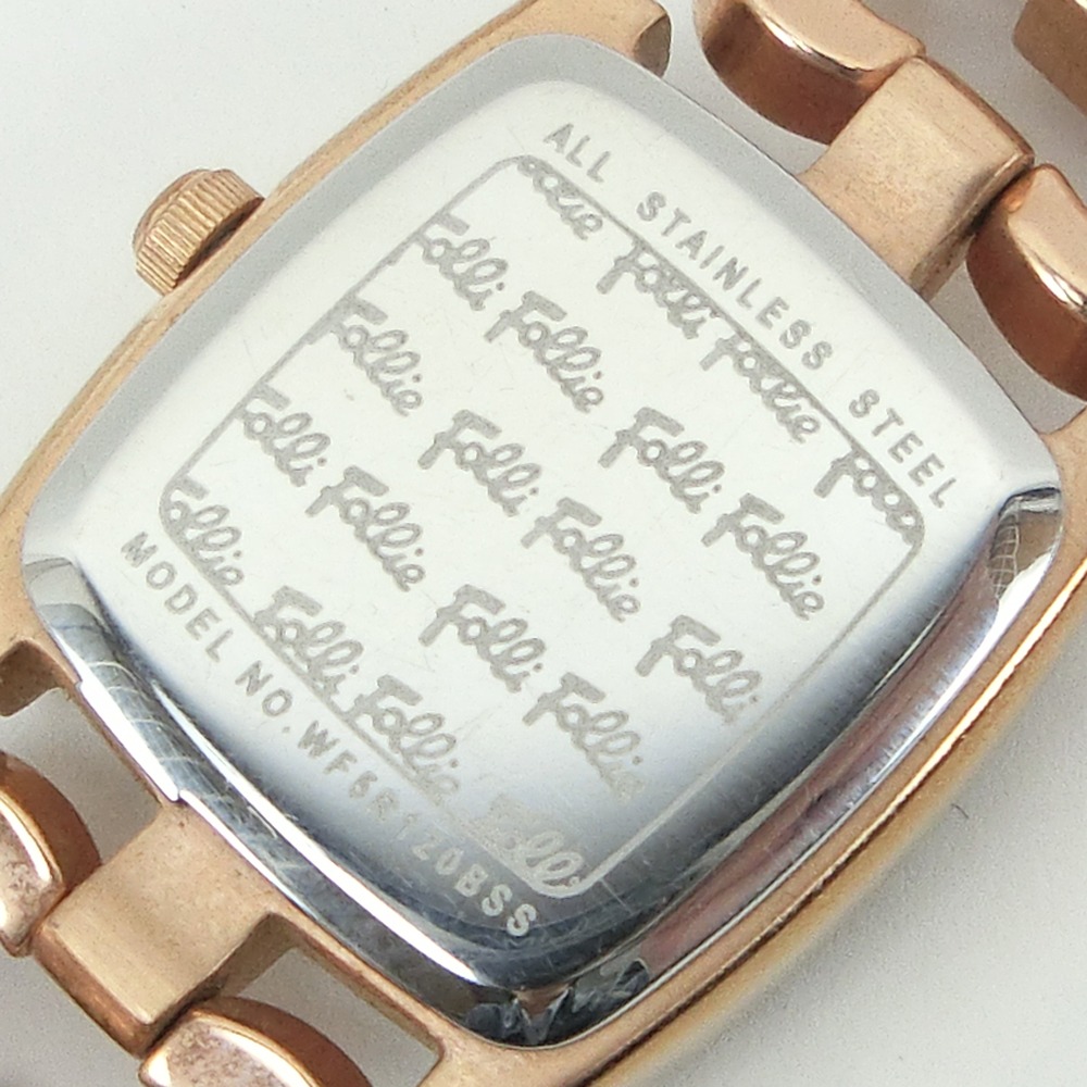 【Folli Follie】フォリフォリ WF2P010ZS ステンレススチール×ラバー×ラインストーン クオーツ アナログ表示 レディース シルバー文字盤 腕時計