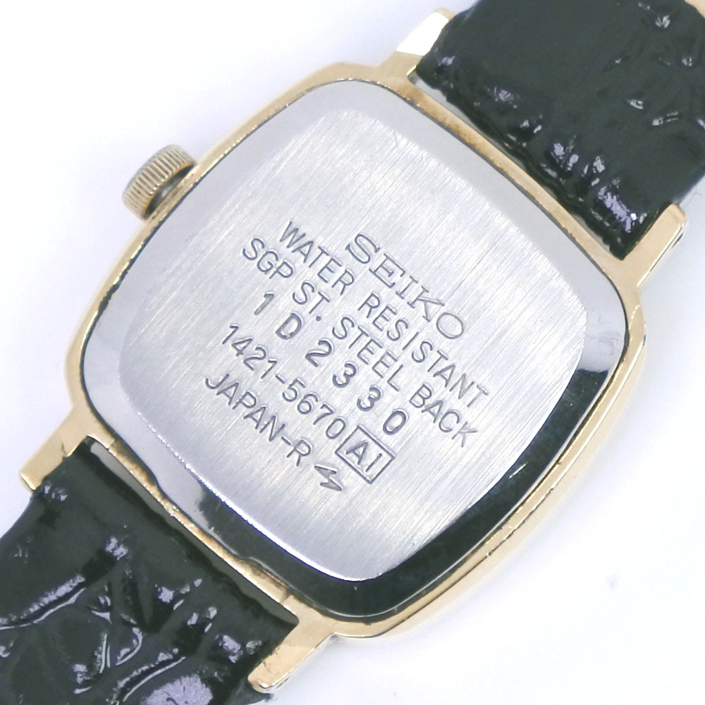 SEIKO】セイコー 1421-5670 ステンレススチール×レザー クオーツ レディース ゴールド文字盤 腕時計【中古】 SEIKO  USED/古着（デジタル腕時計）｜SEIKOのUSED/古着通販サイト SMASELL（スマセル）