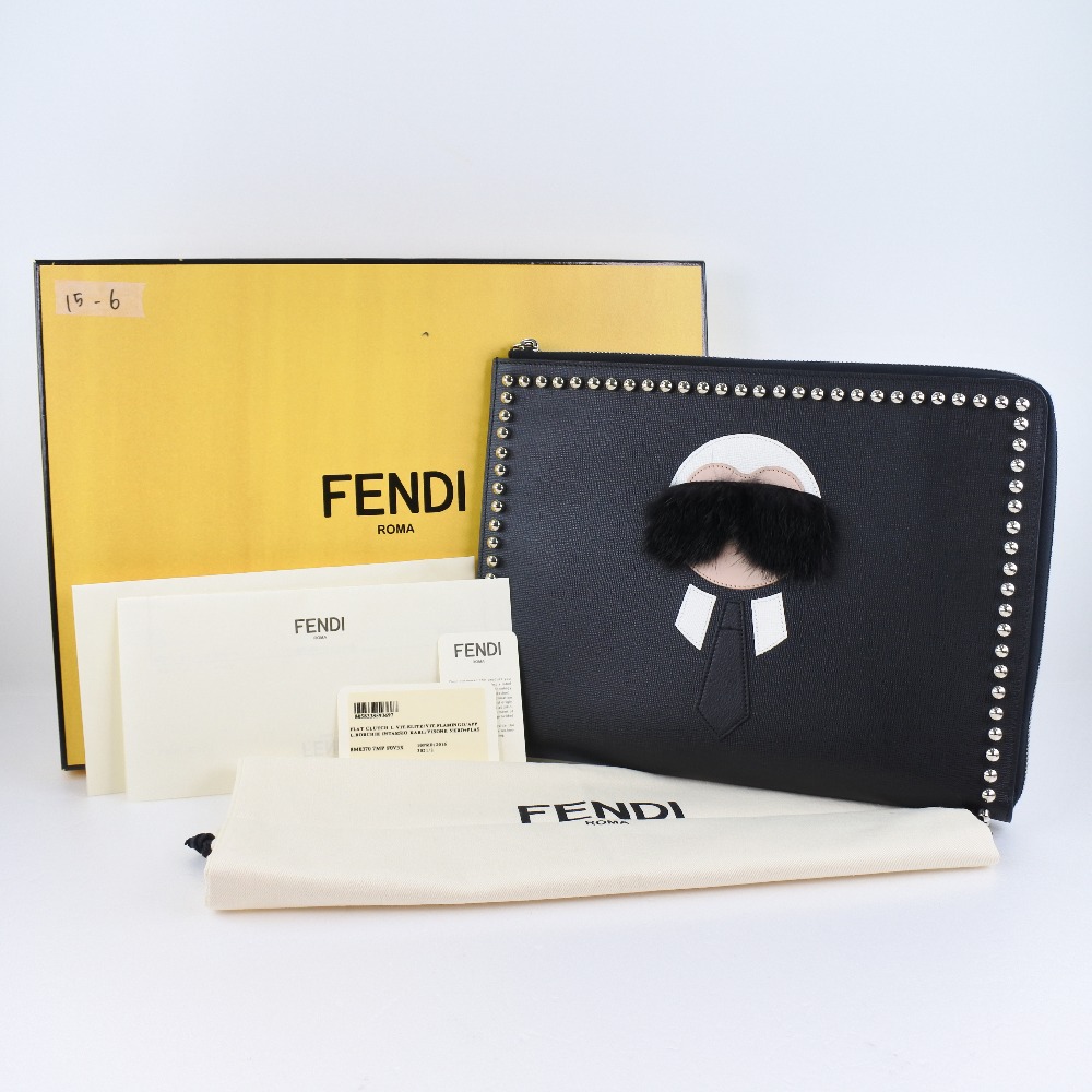 FENDI】フェンディ フラットクラッチ セカンドバッグ スタッズ 8M0370