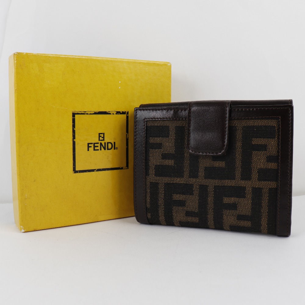 FENDI フェンディ 財布 ブラウン イエロー 二つ折り