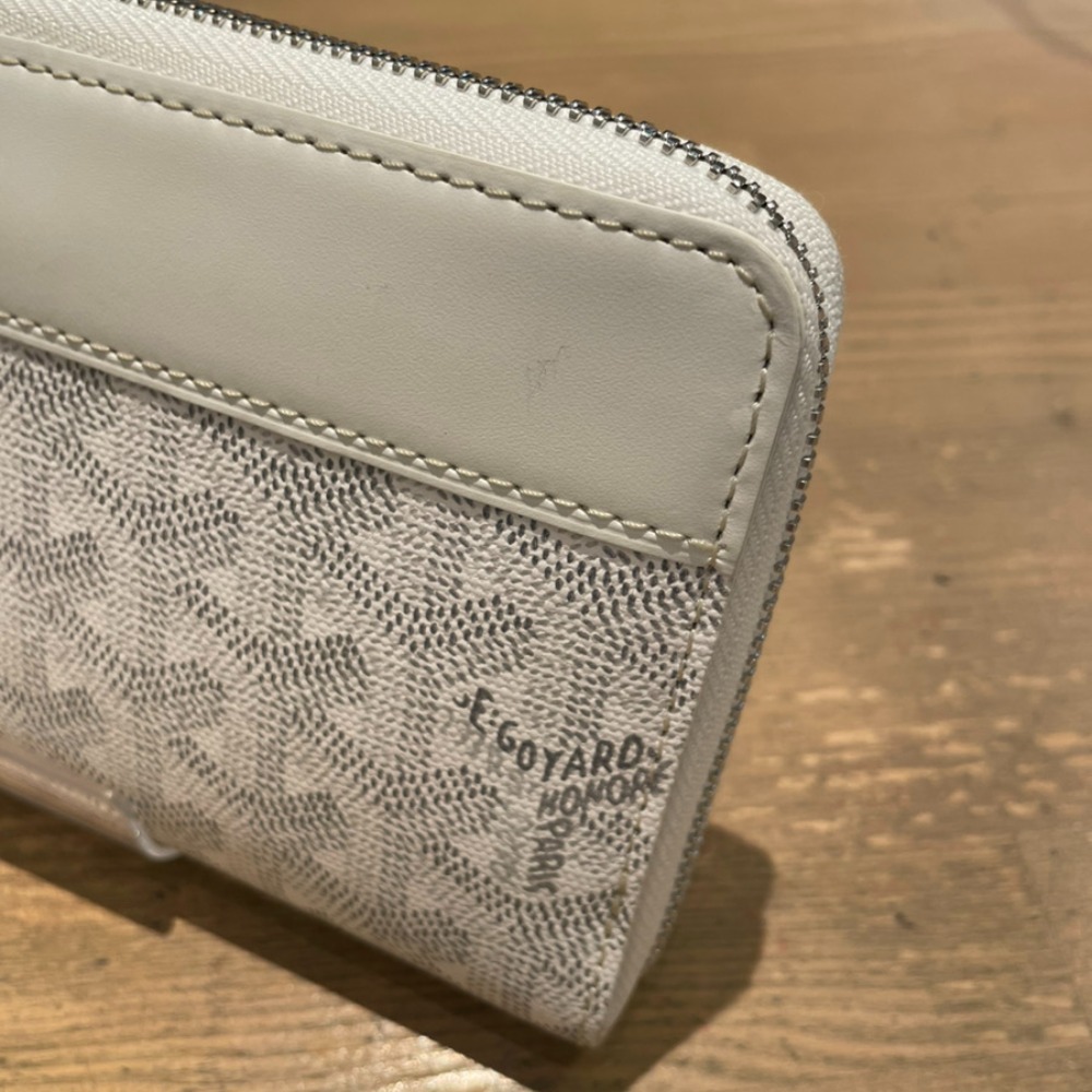 GOYARD】ゴヤール ラウンドファスナー PVC 白 ユニセックス 長財布