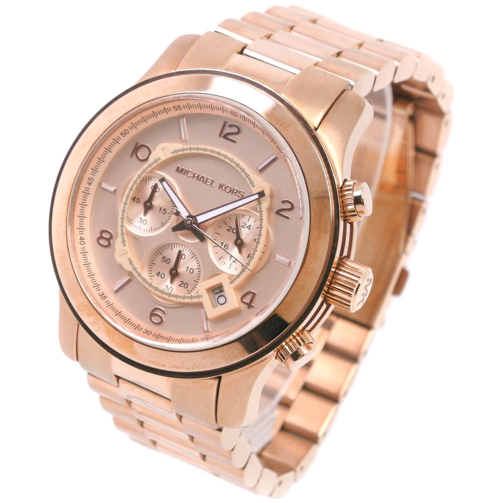 【Michael Kors】マイケルコース MK8096 ステンレススチール ピンクゴールド クオーツ クロノグラフ ユニセックス ピンクゴールド文字盤 腕時計