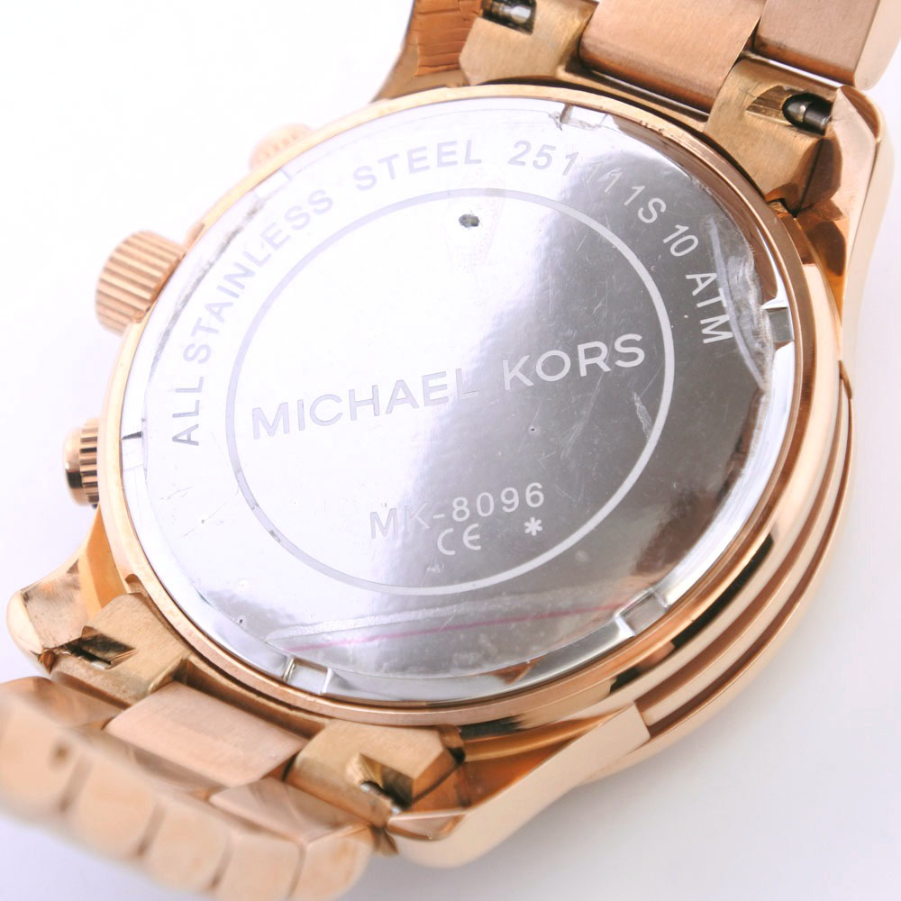 【Michael Kors】マイケルコース MK8096 ステンレススチール ピンクゴールド クオーツ クロノグラフ ユニセックス ピンクゴールド文字盤 腕時計