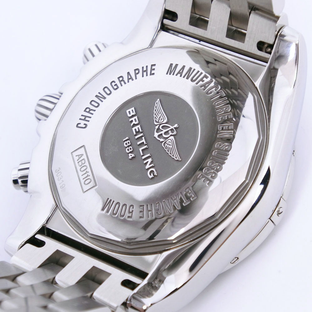 【BREITLING】ブライトリング クロノマット44 AB0110 ステンレススチール 自動巻き クロノグラフ メンズ 黒文字盤 腕時計