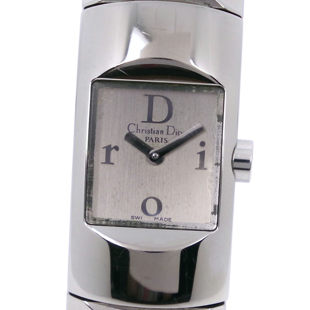 【Dior】クリスチャンディオール ディオリフィック D102-100 ステンレススチール クオーツ アナログ表示 レディース シルバー文字盤  腕時計【中古】