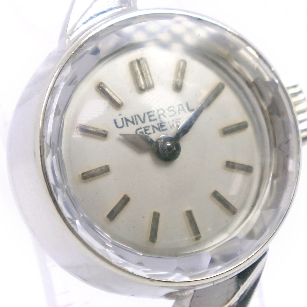 【Universal Genve】ユニバーサル・ジュネーブ K14ホワイトゴールド×ステンレススチール 手巻き アナログ表示 レディース  シルバー文字盤 腕時計【中古】
