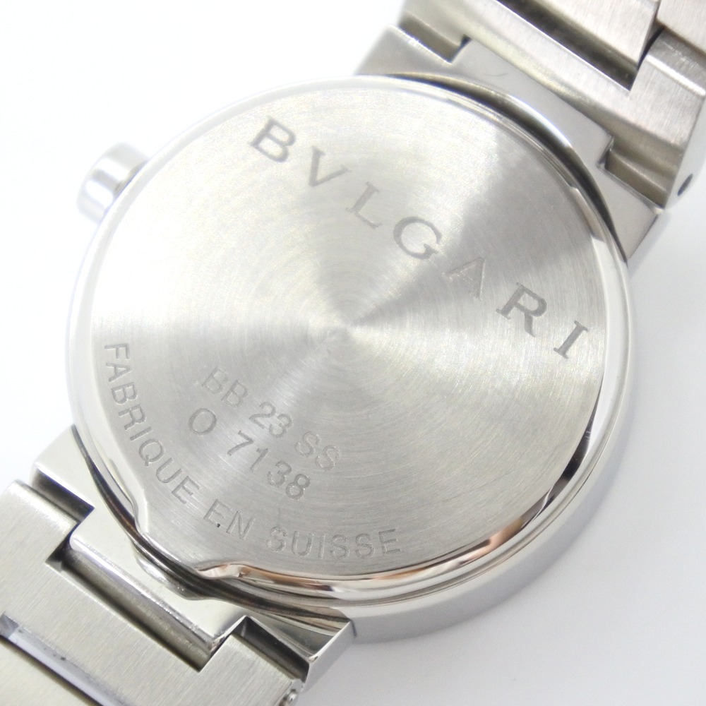 【BVLGARI】ブルガリ ブルガリブルガリ BB23SS ステンレススチール シルバー クオーツ レディース 黒文字盤 腕時計【中古】
