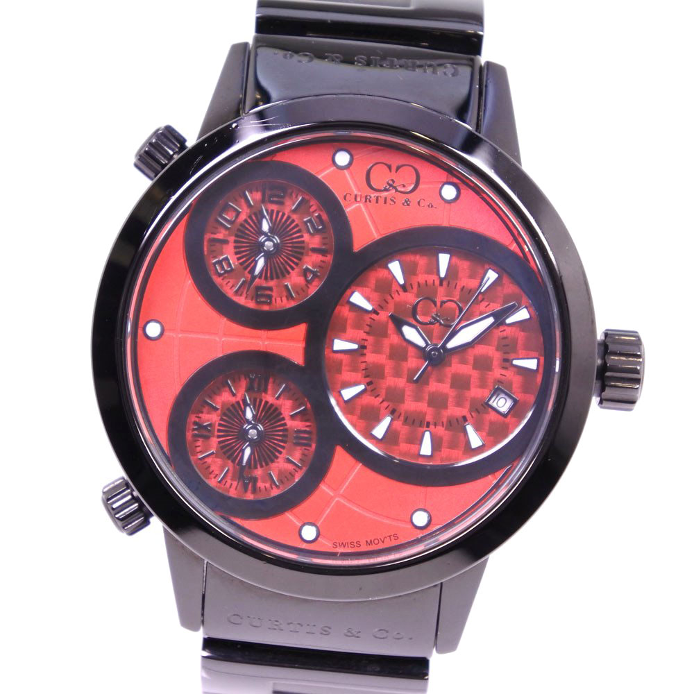 Curtis& Co. World Four Time Zone Watches SUW42R-B Red/black Curtis& Co. World Four Time Zone Watches SUW42R-B Red/black
