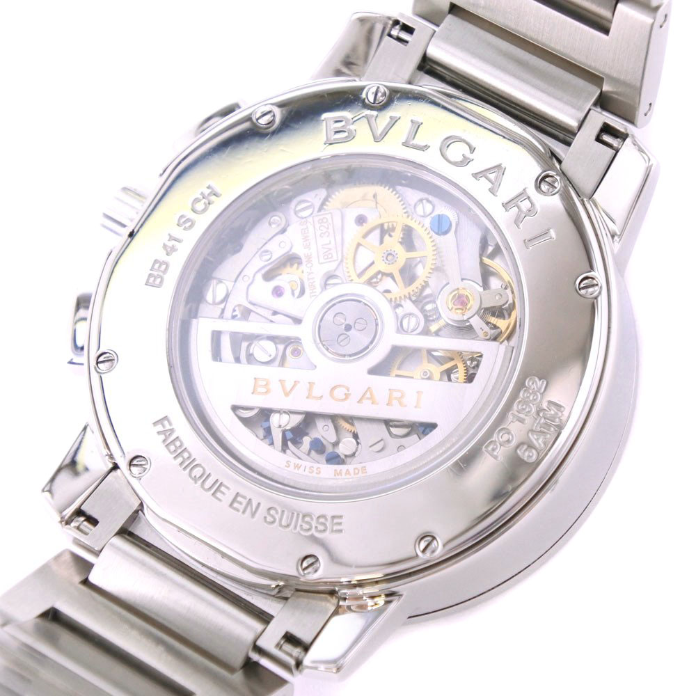 【BVLGARI】ブルガリ ブルガリブルガリ クロノグラフ BB41BSSDCH  ステンレススチール ブラック 自動巻き クロノグラフ メンズ 黒文字盤 腕時計