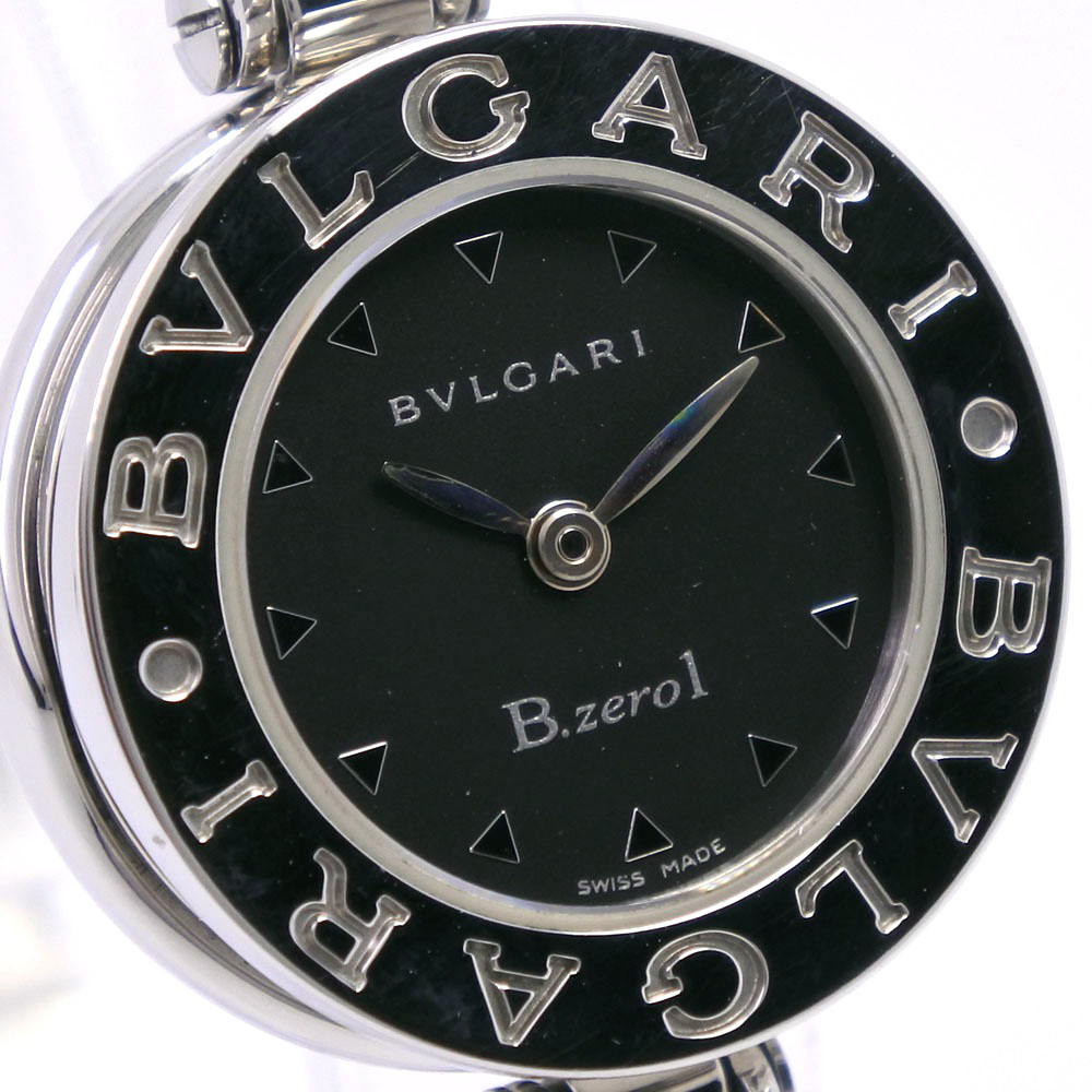 【BVLGARI】ブルガリ Bzero1 ブルガリブルガリ BZ22S ステンレススチール シルバー クオーツ レディース 黒文字盤 腕時計【中古】