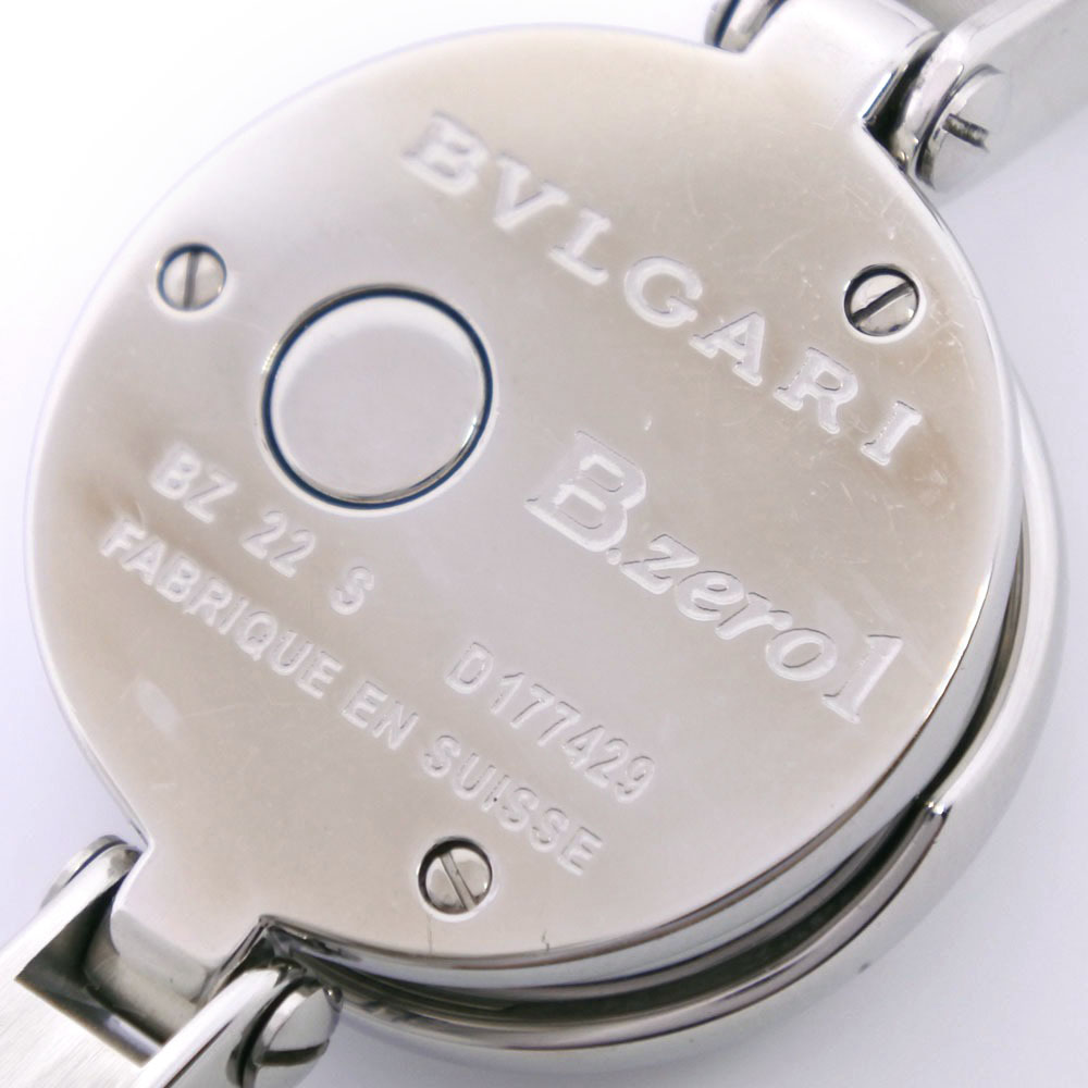 【BVLGARI】ブルガリ Bzero1 ブルガリブルガリ BZ22S ステンレススチール シルバー クオーツ レディース 黒文字盤 腕時計【中古】