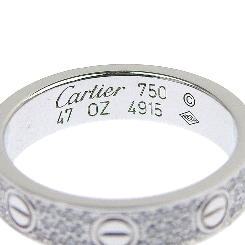 CARTIER】カルティエ ミニラブリング パヴェダイヤ K18ホワイト