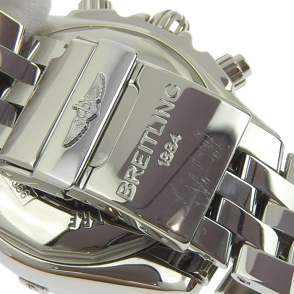 【BREITLING】ブライトリング クロノマットエボリューション A13356 ステンレススチール シルバー 自動巻き クロノグラフ メンズ ネイビー文字盤 腕時計
