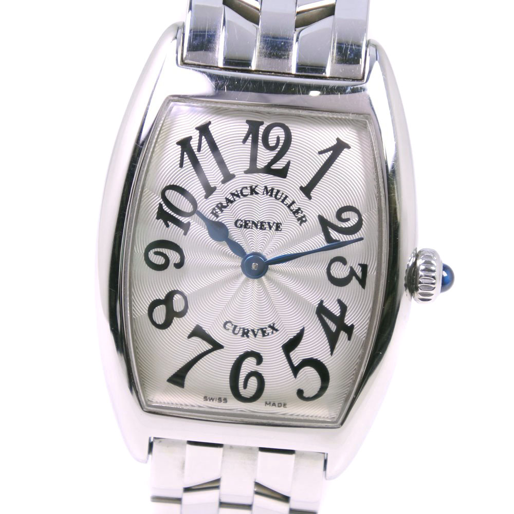 【FRANCK MULLER】フランクミュラー トノーカーベックス 1752QZ ステンレススチール クオーツ レディース シルバー文字盤  腕時計【中古】
