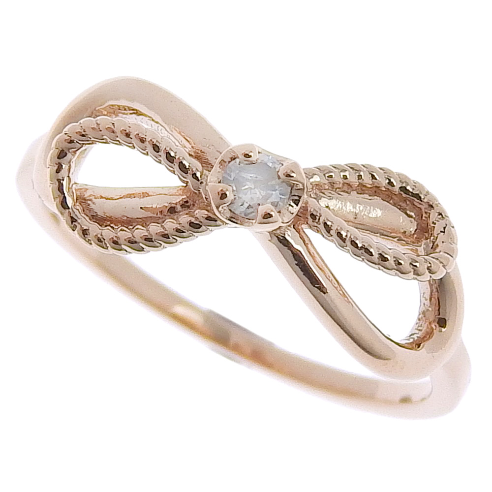 【美品】agete アガッㇳ  Ｋ１８リング  指輪 ダイヤモンド 真珠