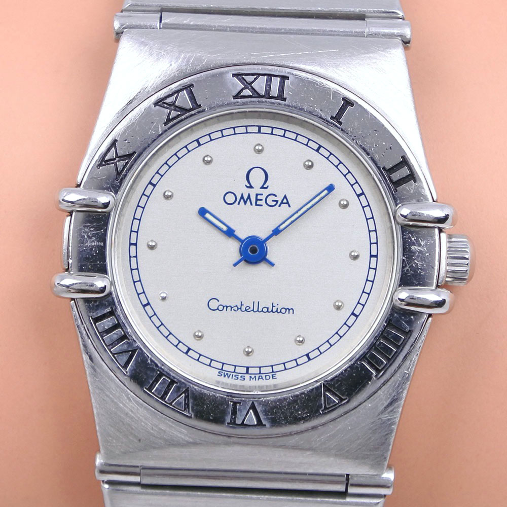 【OMEGA】オメガ コンステレーション ステンレススチール シルバー クオーツ アナログ表示 レディース シルバー文字盤 腕時計