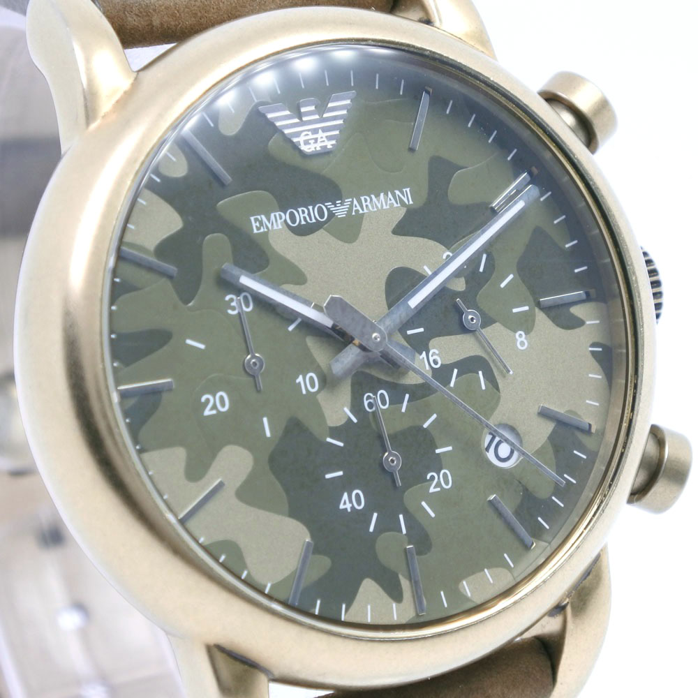 ARMANI】エンポリオ・アルマーニ AR-0583 ステンレススチール クオーツ クロノグラフ メンズ ネイビー文字盤 腕時計 - 腕時計(アナログ)