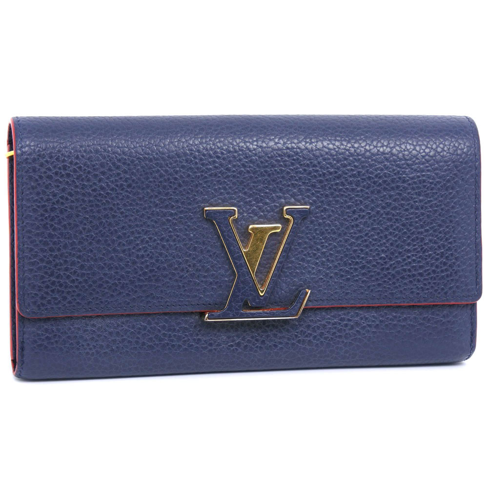 LOUIS VUITTON】ルイ・ヴィトン ポルトフォイユカプシーヌ トリヨン M63739 レザー マリーヌルージュ ネイビー MI3158  ユニセックス 長財布【中古】｜LOUIS VUITTON｜店舗買取｜財布/小物＞財布｜USEDのアパレル通販サイト - SMASELL（スマセル）