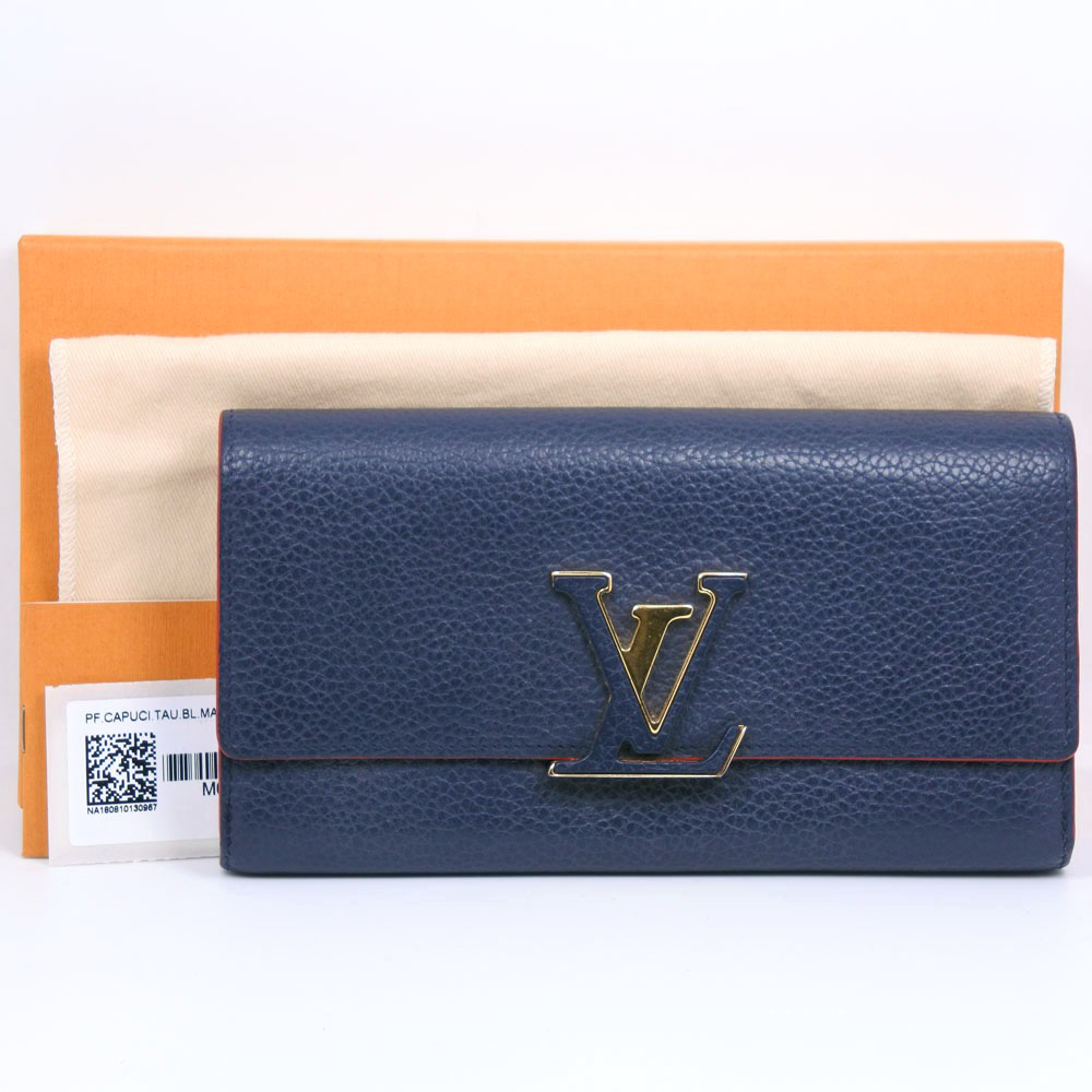 ルイヴィトン LOUIS VUITTON ポルトフォイユ・カプシーヌ 長財布 トリヨン マリーヌルージュ M63739  新入荷 LV1357