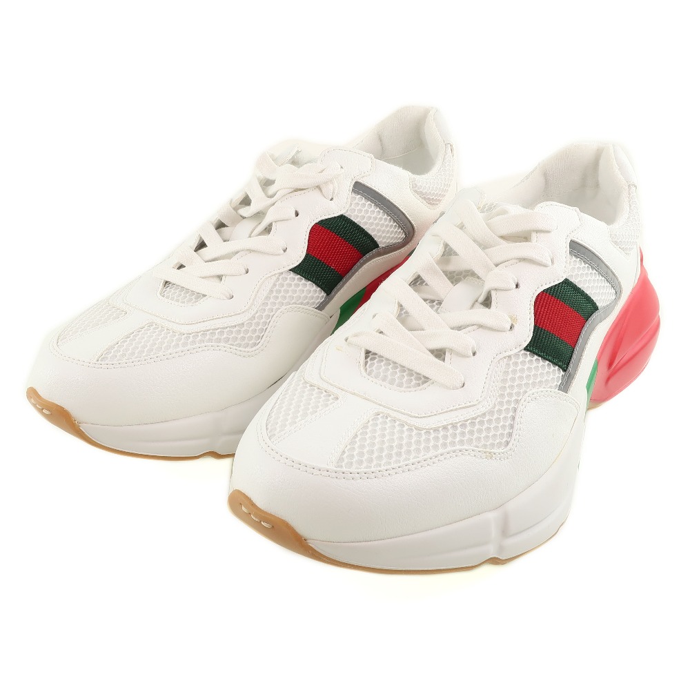 GUCCI】グッチ ライトン キャンバス 白 メンズ スニーカー【中古