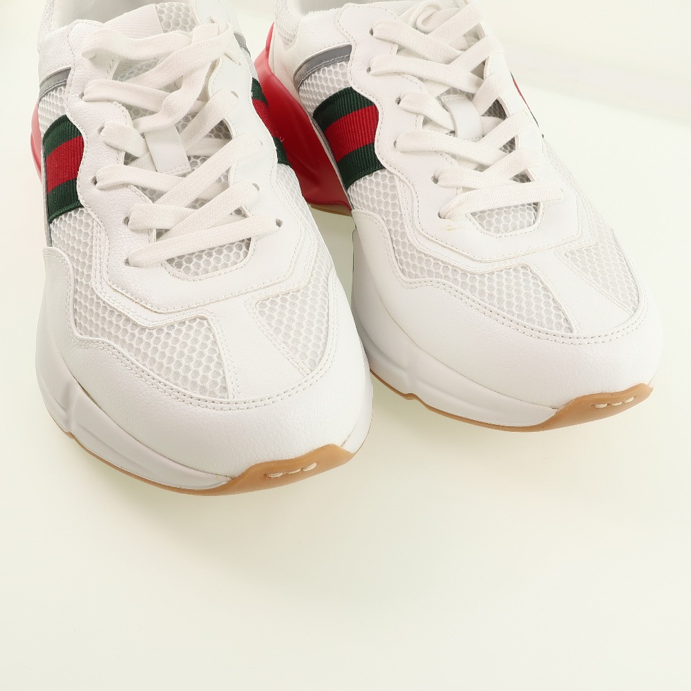 GUCCI】グッチ ライトン キャンバス 白 メンズ スニーカー【中古