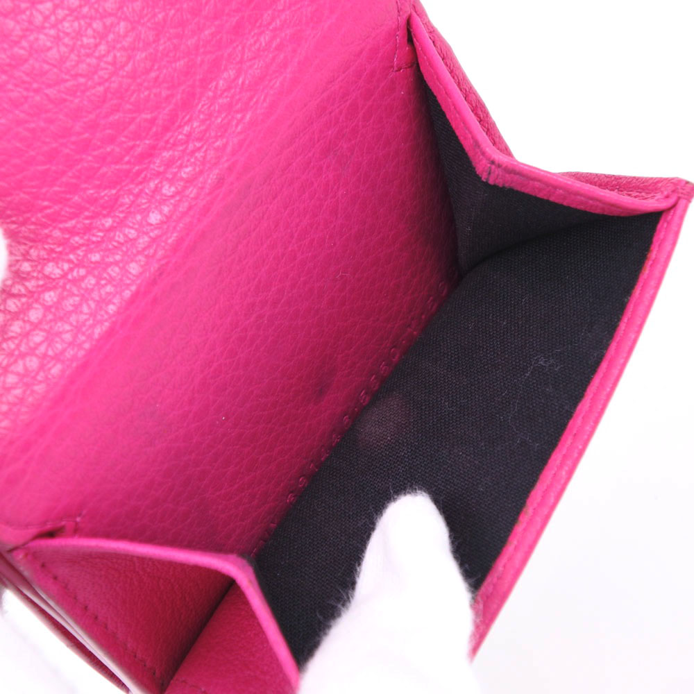 BALENCIAGA Paper mini Tri-fold wallet 391446 pink leather
