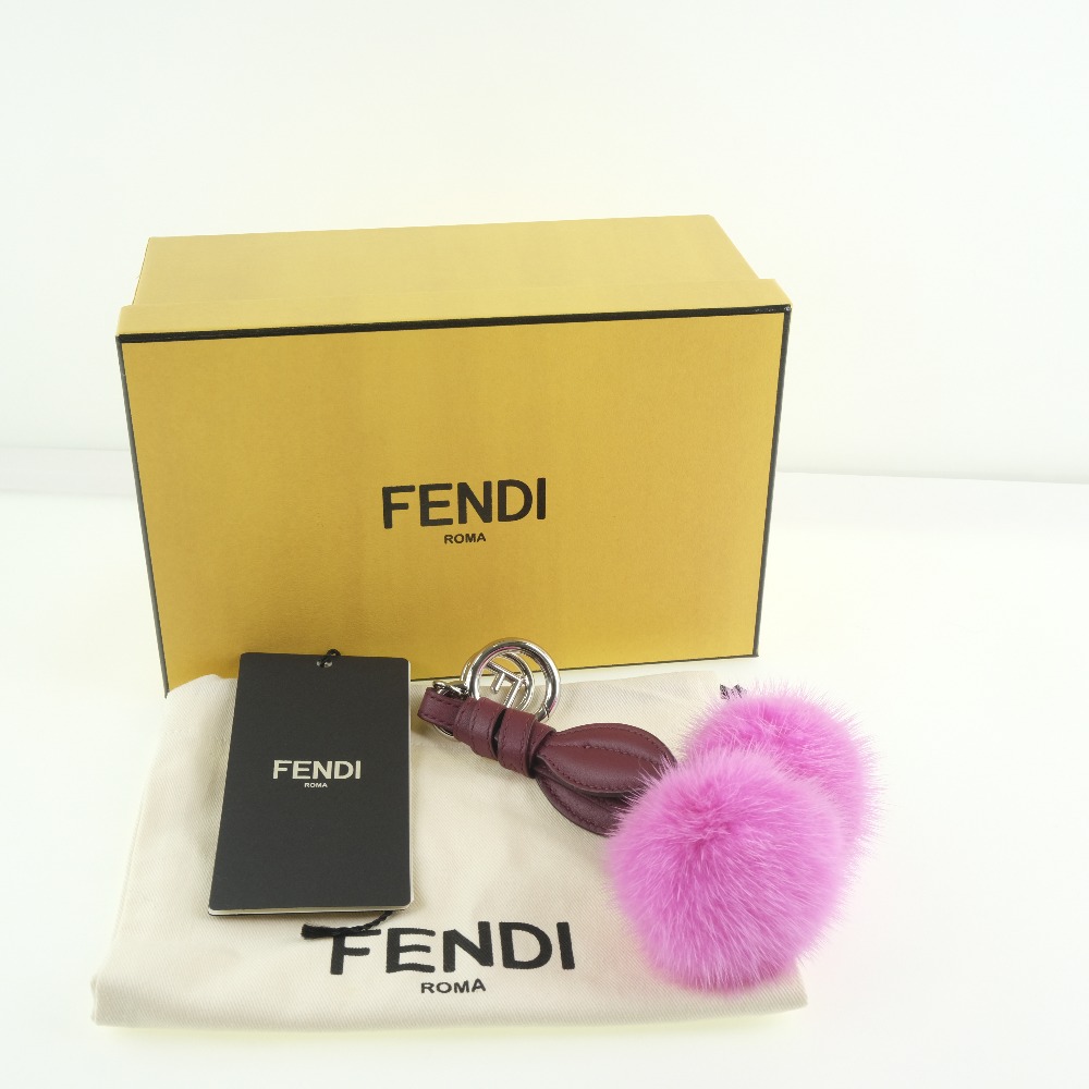 FENDI】フェンディ さくらんぼ 7AR642 6Y9 F11DW レザー×レザー×ファー