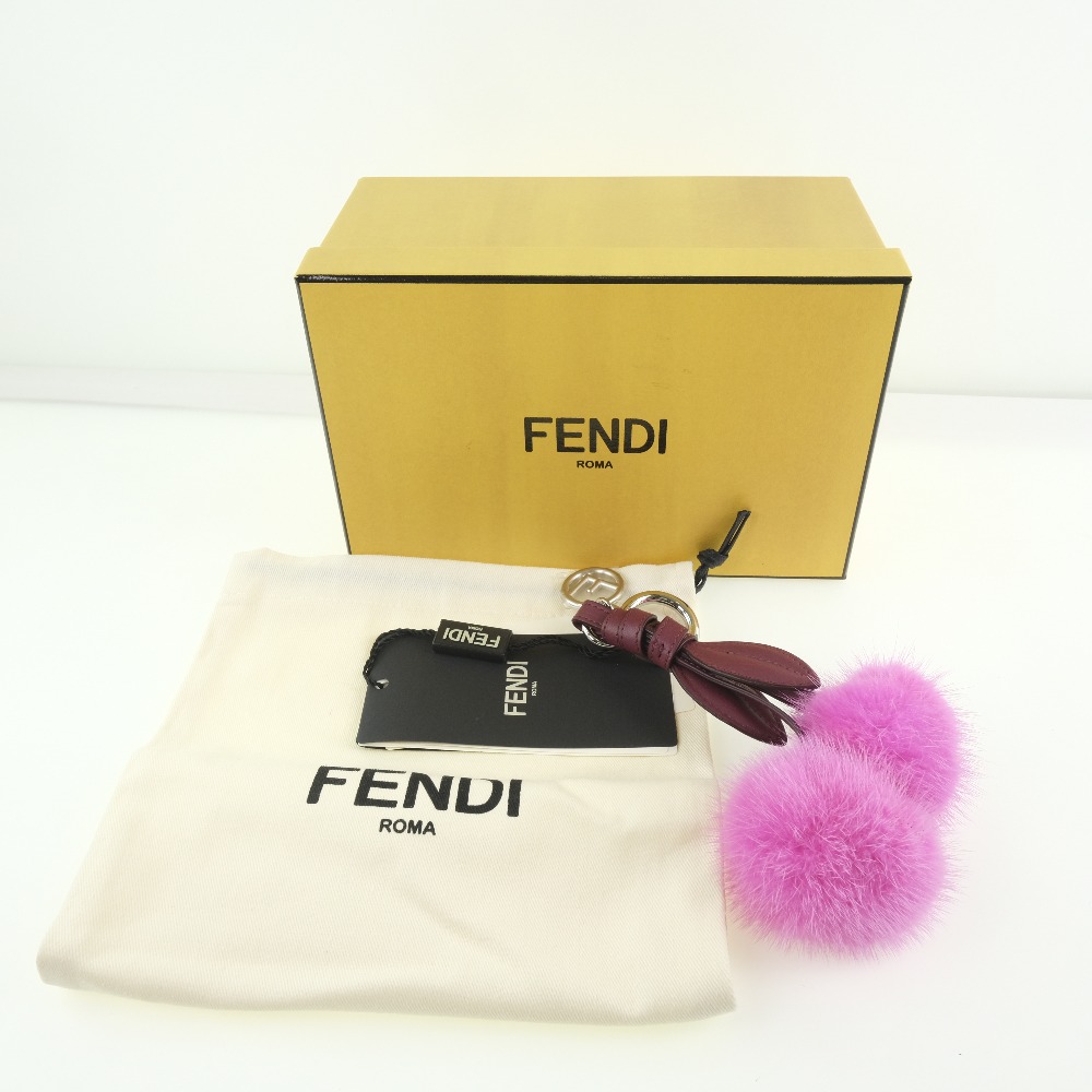 FENDI】フェンディ さくらんぼ 7AR642 6Y9 F11DW レザー×レザー×ファー