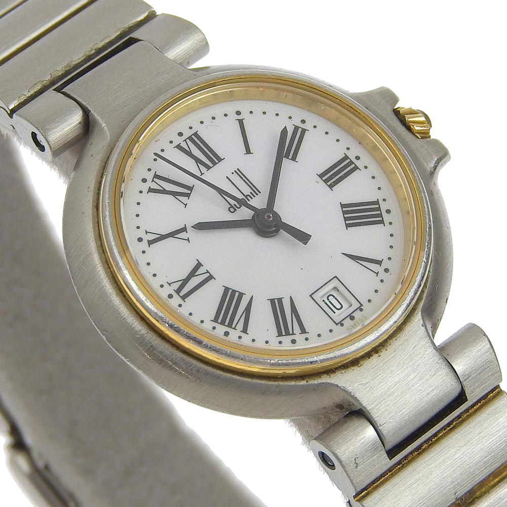 【Dunhill】ダンヒル ミレニアム ステンレススチール シルバー クオーツ アナログ表示 レディース 白文字盤 腕時計【中古】