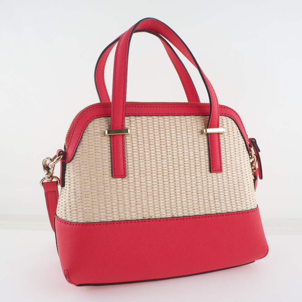 【Kate Spade】ケイトスペード CEDAR STREET STRAW SMALL MAISE 2wayショルダー 牛革 ピンク レディース  ショルダーバッグ【中古】