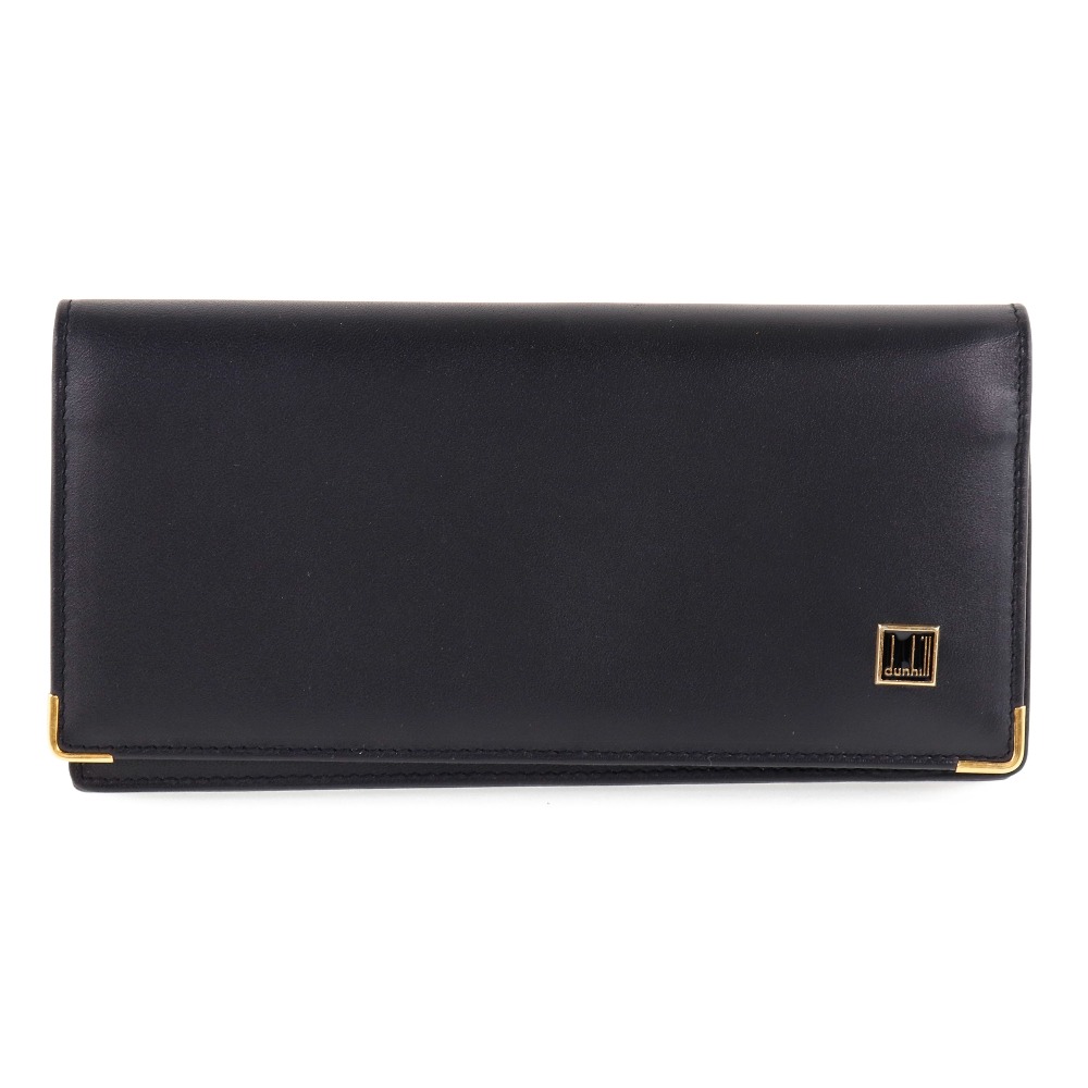 Dunhill】ダンヒル レザー 黒 レディース 長財布【中古】｜Dunhill