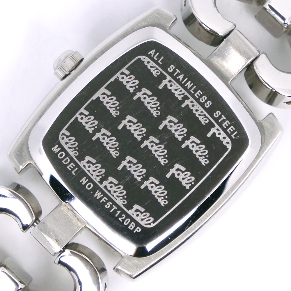【Folli Follie】フォリフォリ WF5T120BP ステンレススチール×ラインストーン シルバー クオーツ アナログ表示 レディース 黒文字盤 腕時計