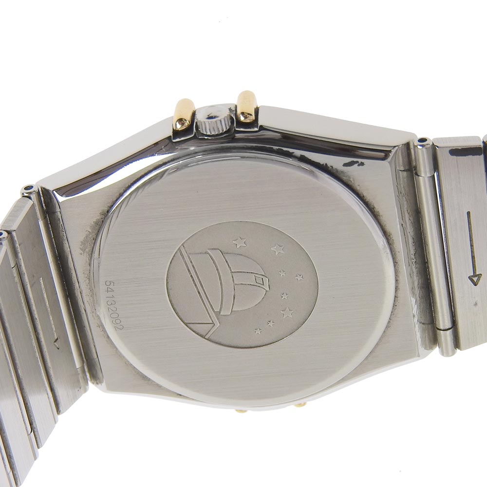 【OMEGA】オメガ コンステレーション クロノメーター エレクトロニック ステンレススチール シルバー クオーツ アナログ表示 メンズ ネイビー文字盤 腕時計