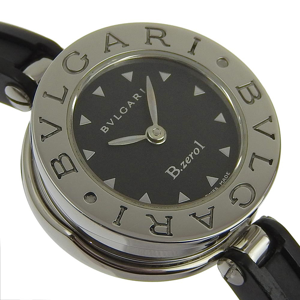約28mmx22mmベゼル幅【BVLGARI】ブルガリ B-zero1 ビーゼロワン BZ22S ステンレススチール シルバ― クオーツ アナログ表示 レディース 黒文字盤 腕時計