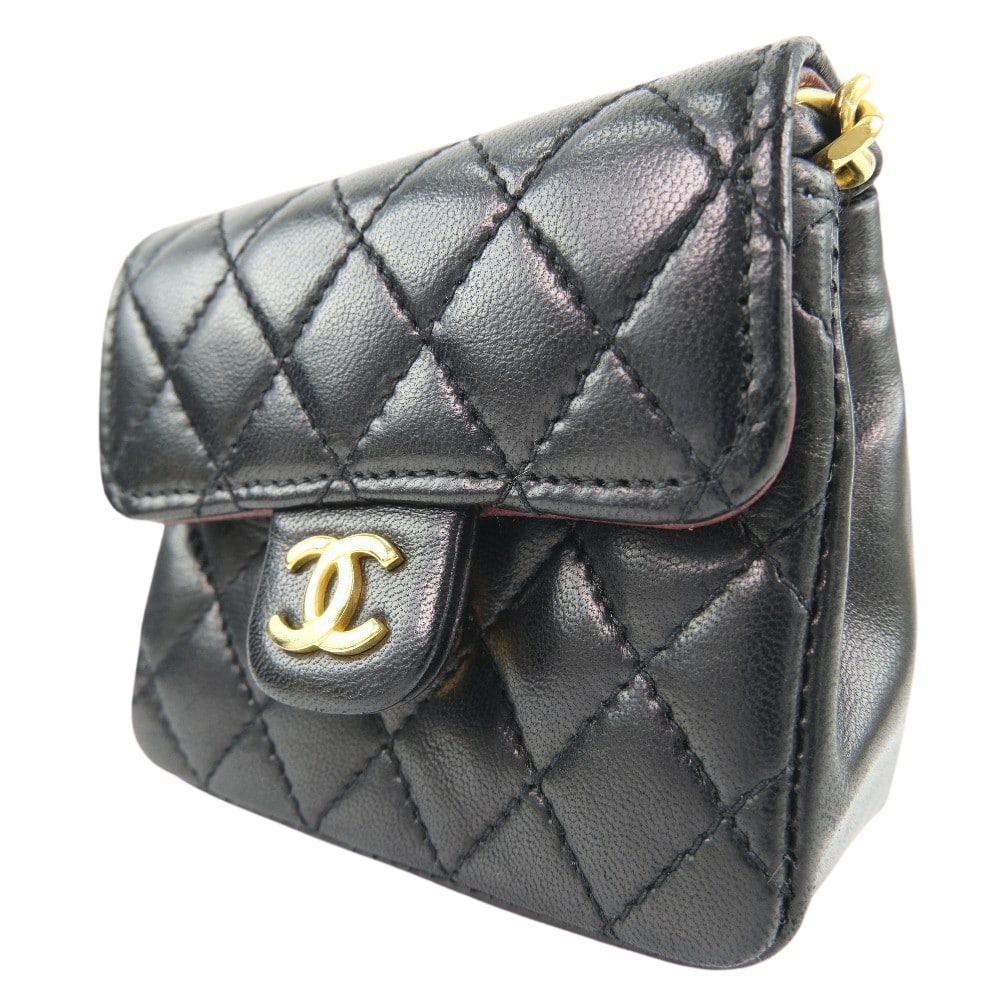 CHANEL】シャネル チェーンポシェット マイクロ マトラッセ 希少ビンテージ ラムスキン 黒 レディース ウエストバッグ【中古】｜CHANEL ｜店舗買取｜バッグ＞ボディバッグ/ウエストポーチ｜USEDのアパレル通販サイト - SMASELL（スマセル）