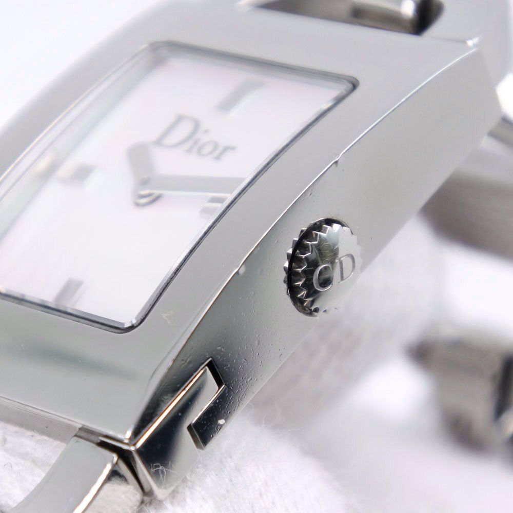 【Dior】クリスチャンディオール マリス D78-109 ステンレススチール クオーツ アナログ表示 レディース ホワイトシェル文字盤 腕時計【中古】
